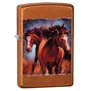 Zippo Vintage Horses Toffee Classic Windproof Lighter