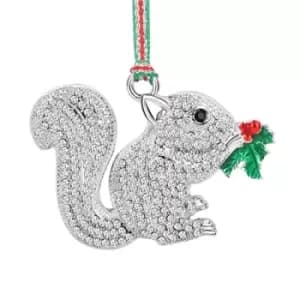 Newbridge Silverware Squirrel with Holly Christmas Tree Decoration