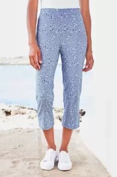 Super Stretchy Printed Pull-On Crop Trousers 20.5" (52cm) inside leg
