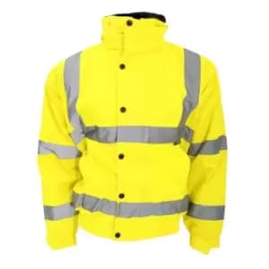 Warrior Memphis High Visibility Bomber Jacket / Safety Wear / Workwear (3XL) (Fluorescent Yellow) - Fluorescent Yellow