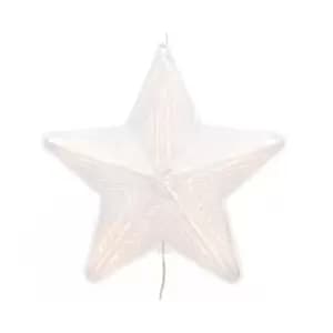Kaemingk LED Star Christmas Decoration (UK Plug) (30cm) (White)