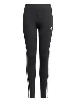adidas Junior Girls 3-Stripes Tight - Black/White, Size 4-5 Years