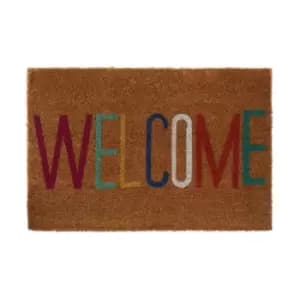 Premier Housewares Natrual Coir Doormat - Welcome