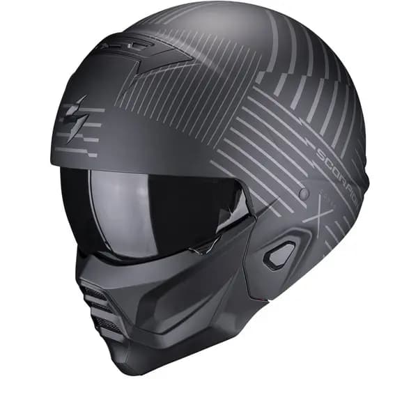 Scorpion Exo-Combat II Miles Matt Black-Silver Jet Helmet S