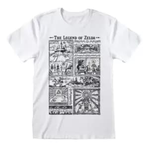Legend Of Zelda - Drawings Unisex Large T-Shirt - White