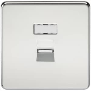 KnightsBridge Screwless Polished Chrome RJ45 Network Outlet Wall Socket