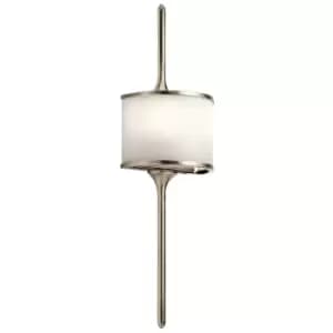 IP44 Twin Wall Light Mid Way Glass Shade Classic Pewter LED G9 3.5W