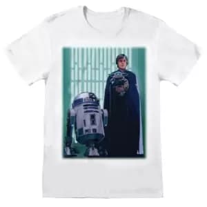Star Wars: The Mandalorian Unisex Adult Luke Skywalker T-Shirt (L) (White)