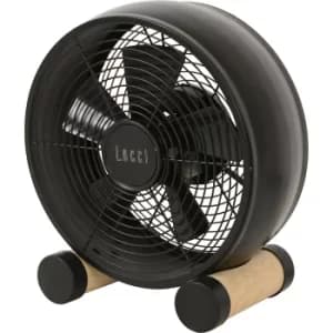 Designer desk fan with wooden feet