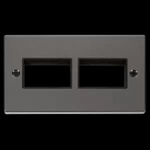 Click Scolmore MiniGrid 2 Gang Plate (3+3) Switch Aper Black Nickel - VPBN406BK