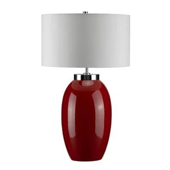 Victor 1 Light Large Table Lamp - Red, E27