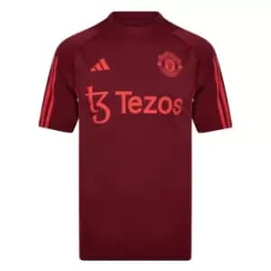 adidas Manchester United Training Shirt 2023 2024 Adults - Red