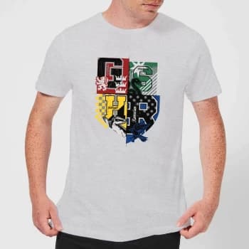 Harry Potter Varsity House Logo Mens T-Shirt - Grey - M