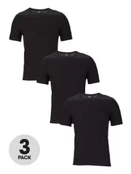 BOSS Bodywear 3 Pack Core Lounge T-Shirts - Black, Size S, Men