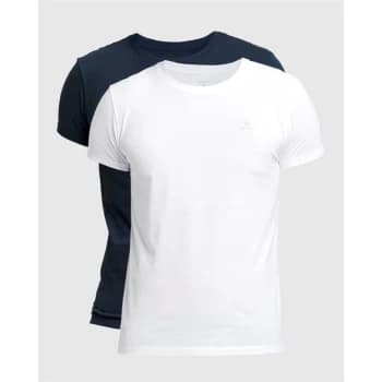Gant 2 Pack Crew Neck T Shirts - Navy/W 109