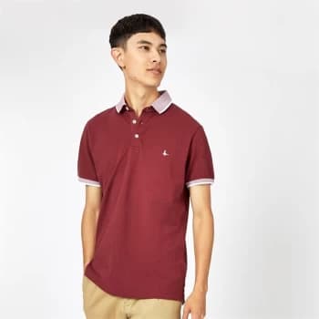 Jack Wills Eaton Tipped Polo - Damson