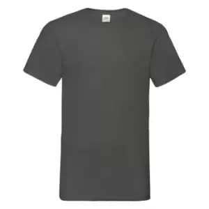 Fruit Of The Loom Mens Valueweight V-Neck, Short Sleeve T-Shirt (M) (Light Graphite)