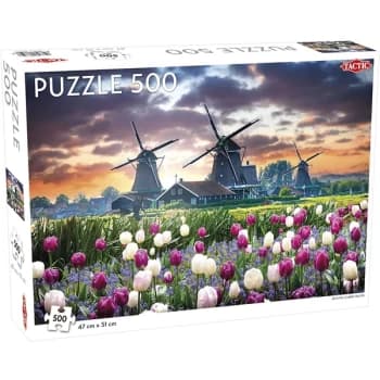 Tactic Old Mills and Tulips Jigsaw Puzzle - 500 Pieces
