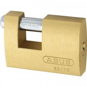 Abus 82 Series Monoblock Brass Shutter Padlock 70mm Standard