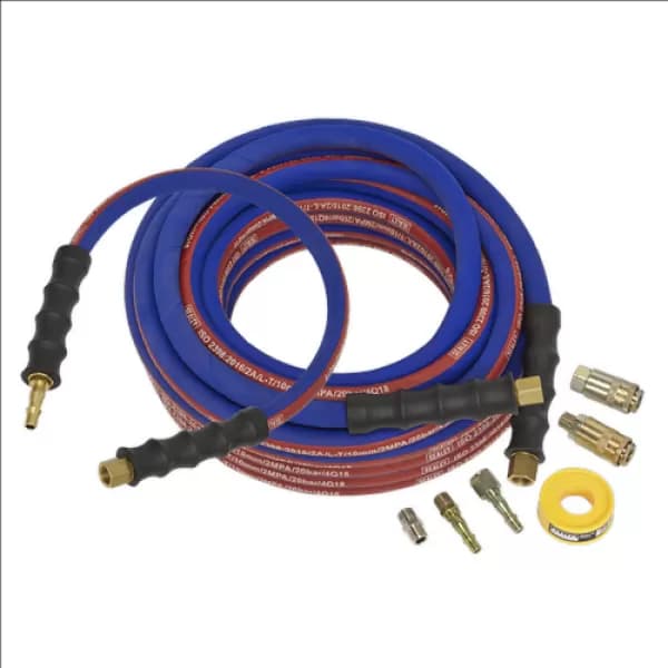 Genuine SEALEY AHK02 Air Hose Kit Heavy-Duty 15mtr x Ø10mm with Connectors