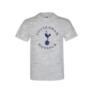 Spurs Crest T Shirt Grey Adults Large
