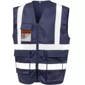 WORK-GUARD by Result Unisex Adult Heavy Duty Security Vest (L) (Navy Blue) - Navy Blue
