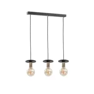Saturn Bar Pendant Ceiling Light Black, 60cm, 3x E27