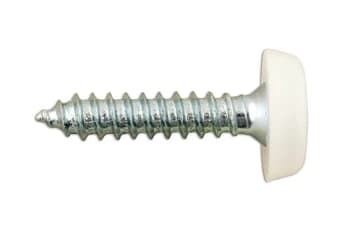 Number Plate Screw White No 10 x 1 Pk 100 Connect 31546