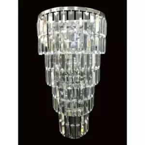 Impex Padua 5 Light Polished Chrome Lead Crystal Wall Light