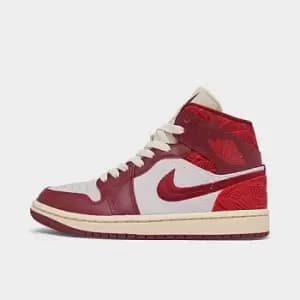 Jordan Wmns Air Jordan 1 Mid Se, Team Red/University Red-Sail-Muslin, size: 6+, Female, Trainers, DZ2820-601
