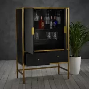 Monaco Wine Cocktail Cabinet Black