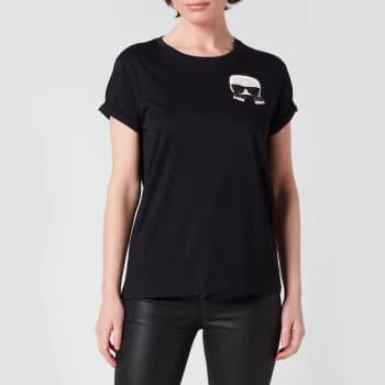 KARL LAGERFELD Womens Organic Ikonik Karl Pocket T-Shirt - Black - M