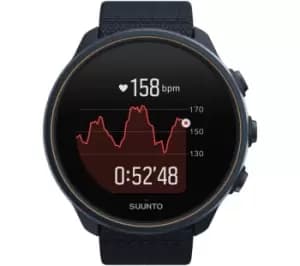 SUUNTO 9 Baro Sports Watch - Granite Blue Titanium, Universal, Black,Silver/Grey,Blue