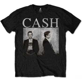 Johnny Cash - Mug Shot Unisex Large T-Shirt - Black