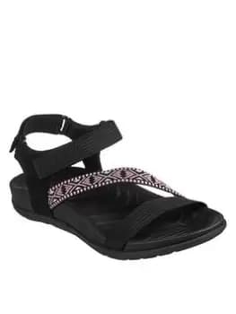 Skechers Reggae-lite Sandals, Black, Size 4, Women