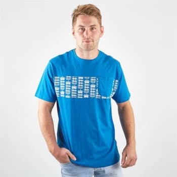 England Cricket Patriotic Stripe Cricket T Shirt Mens - Blue