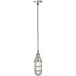 Ceiling Pendant Light Polished Aluminium & Clear Glass 15W LED E27