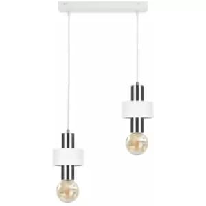Keter Unica Bar Pendant Ceiling Light White, Silver, 50cm, 2x E27