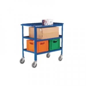 Slingsby VFM Service Trolley 3-Tier With 150mm Castors Blue 306749