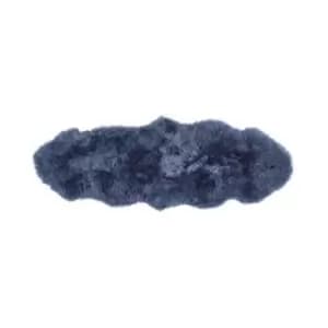 Ripley Genuine Sheepskin Navy Blue Rug - Double 175x70cm
