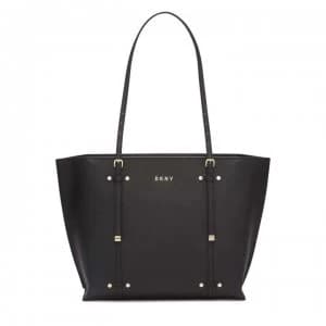 DKNY Bo Saffiano Tote Bag - Black/Gold BGD