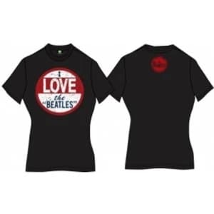 The Beatles I Love The Beatles Vintage Ladies Black T Shir