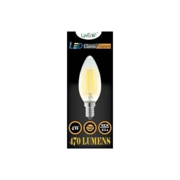 SES Clear LED 4 Filament 470 Lumens Candle 2700K 4 Watt - 4606 - Lyveco
