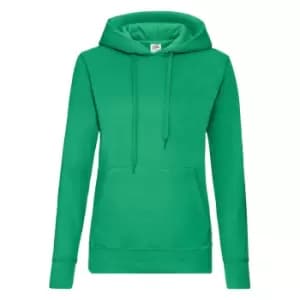 Fruit Of The Loom Ladies Lady Fit Hooded Sweatshirt / Hoodie (L) (Kelly Green)