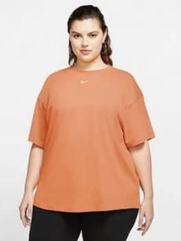 Nike NSW Essential T-Shirt (Curve) - Orange, Size 22-24=2X, Women