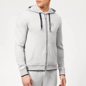 Armani Exchange Small Logo Zip Through Hoodie Heather Grey Size 2XL Men