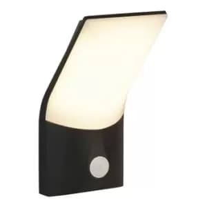 Searchlight Copenhagen Outdoor 1 Light LED Wall Light, Pir Sensor, Die Cast, Opal Shade IP54 3000K