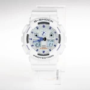 Casio G SHOCK GA 100A 7A Watch White