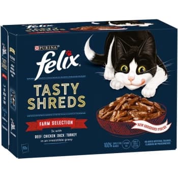 Felix Tasty Shreds Fish Cat Food 12 x 80g