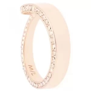 Ladies Karen Millen Rose Gold Plated Contoured Crystal Ring ML